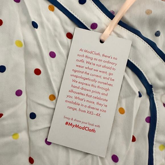 ModCloth Talk Top Rainbow Polka Dot NEW WITH TAGS Plus Size 3X - Picture 4 of 4